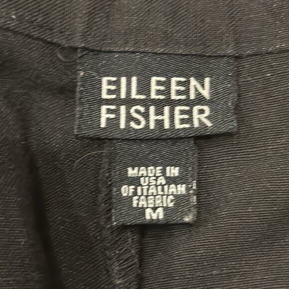 Eileen Fisher Women's Linen Blend Wide Leg Cropped Pants Black Size M - Picture 6 of 7